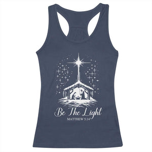 Be The Light Christian Christmas Racerback Tank Top Nativity Scene Bible Verse TS11 Navy Print Your Wear