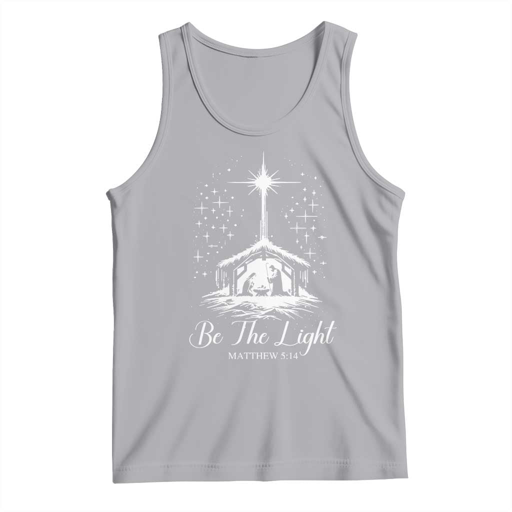 Be The Light Christian Christmas Tank Top Nativity Scene Bible Verse TS11 Athletic Heather Print Your Wear