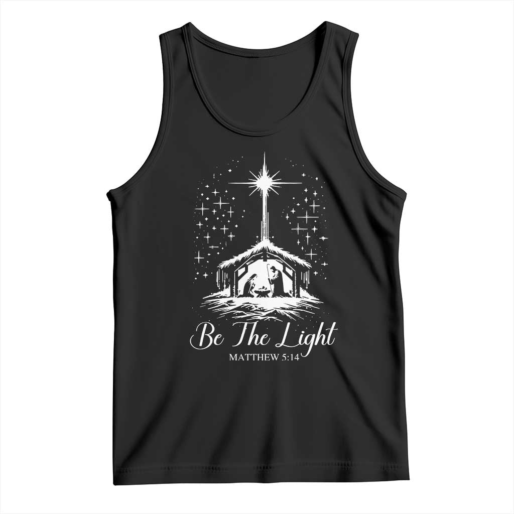 Be The Light Christian Christmas Tank Top Nativity Scene Bible Verse TS11 Black Print Your Wear