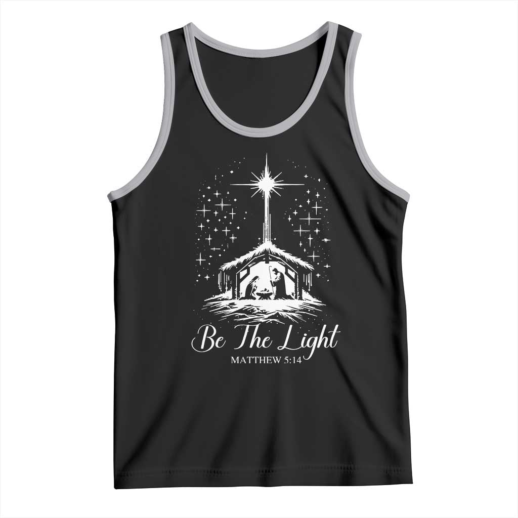 Be The Light Christian Christmas Tank Top Nativity Scene Bible Verse TS11 Black Athletic Heather Print Your Wear