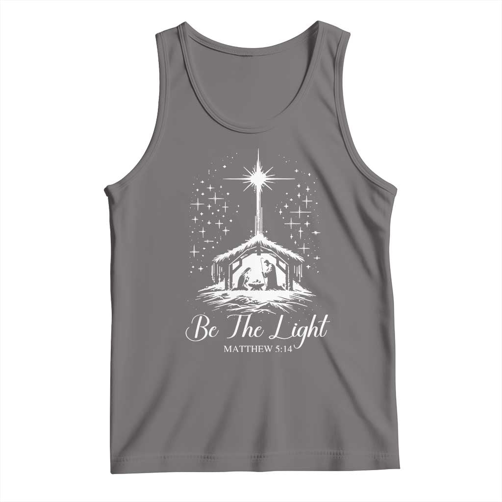 Be The Light Christian Christmas Tank Top Nativity Scene Bible Verse TS11 Deep Heather Print Your Wear