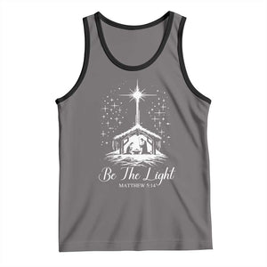 Be The Light Christian Christmas Tank Top Nativity Scene Bible Verse TS11 Deep Heather Black Print Your Wear