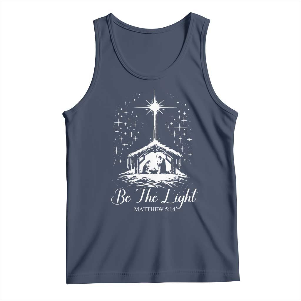 Be The Light Christian Christmas Tank Top Nativity Scene Bible Verse TS11 Navy Print Your Wear