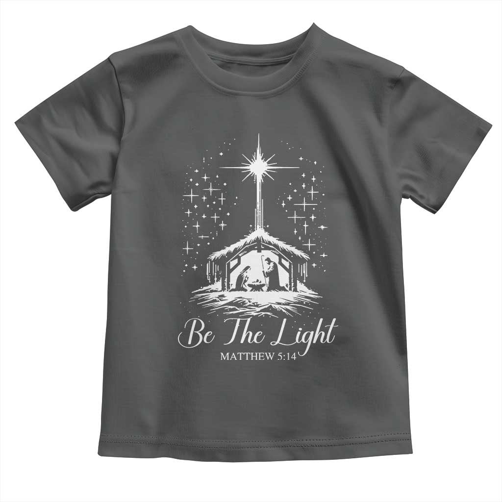 Be The Light Christian Christmas Toddler T Shirt Nativity Scene Bible Verse TS11 Dark Heather Print Your Wear