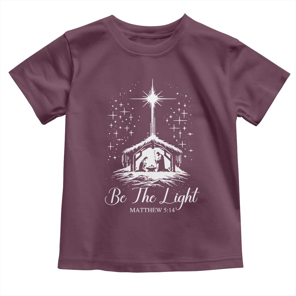 Be The Light Christian Christmas Toddler T Shirt Nativity Scene Bible Verse TS11 Maroon Print Your Wear