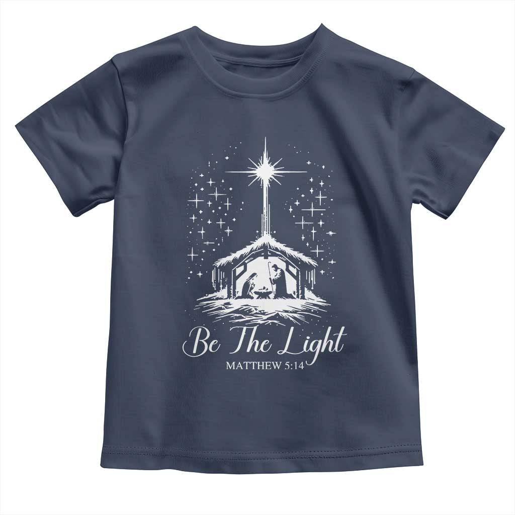 Be The Light Christian Christmas Toddler T Shirt Nativity Scene Bible Verse TS11 Navy Print Your Wear