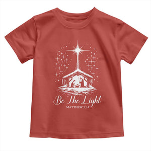 Be The Light Christian Christmas Toddler T Shirt Nativity Scene Bible Verse TS11 Red Print Your Wear