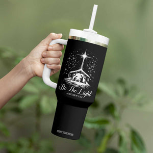 Be The Light Christian Christmas Tumbler With Handle Nativity Scene Bible Verse TS11 Print Your Wear