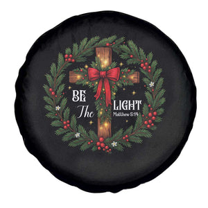 Christmas Be The Light Spare Tire Cover Christian Xmas Holiday Wreath Cross TS11 Print Your Wear