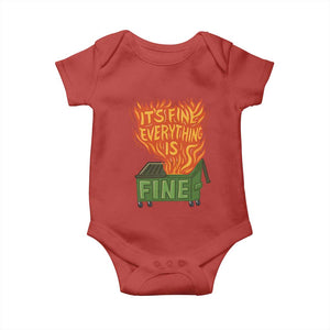 Funny Dumpster Fire Baby Onesie Its Fine Everything Is Fine Chaos TS11 Red Print Your Wear