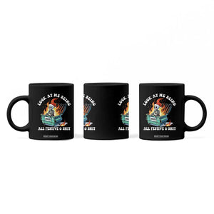 Funny Christmas Dumpster Fire Skeleton 2025 Coffee Mug Look At Me Being All Festive And Shit TS11 Print Your Wear