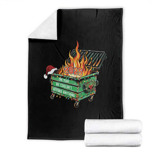 Funny Lil Dumpster Fire 2025 Throw Blanket The Year We Couldnt Afford Anything TS11 Black Print Your Wear
