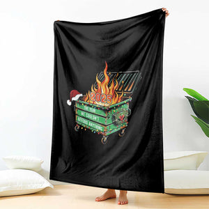 Funny Lil Dumpster Fire 2025 Throw Blanket The Year We Couldnt Afford Anything TS11 Print Your Wear