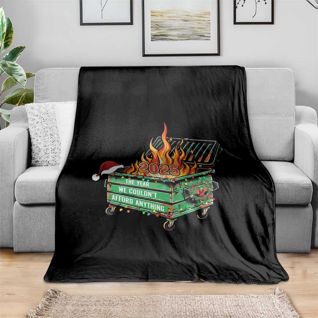 Funny Lil Dumpster Fire 2025 Throw Blanket The Year We Couldnt Afford Anything TS11 Print Your Wear