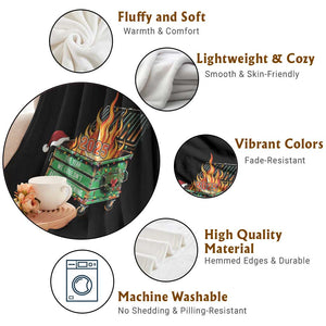 Funny Lil Dumpster Fire 2025 Throw Blanket The Year We Couldnt Afford Anything TS11 Print Your Wear