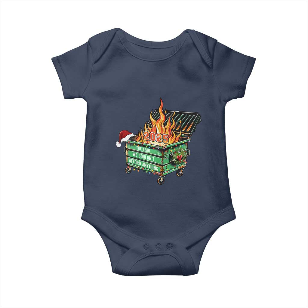 Funny Lil Dumpster Fire 2025 Baby Onesie The Year We Couldnt Afford Anything TS11 Navy Print Your Wear
