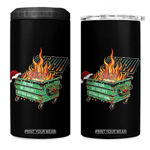 Funny Lil Dumpster Fire 2025 4 in 1 Can Cooler Tumbler The Year We Couldnt Afford Anything TS11 One Size: 16 oz Black Print Your Wear