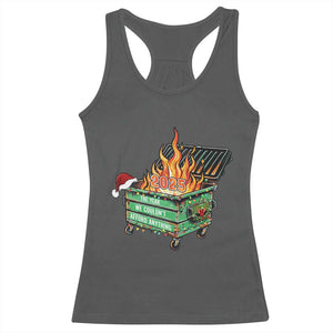 Funny Lil Dumpster Fire 2025 Racerback Tank Top The Year We Couldnt Afford Anything TS11 Dark Heather Print Your Wear
