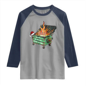 Funny Lil Dumpster Fire 2025 Raglan Shirt The Year We Couldnt Afford Anything TS11 Sport Gray Navy Print Your Wear