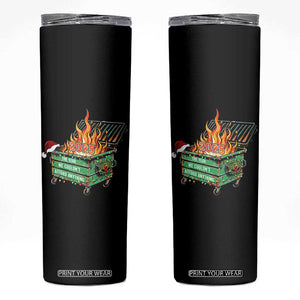 Funny Lil Dumpster Fire 2025 Skinny Tumbler The Year We Couldnt Afford Anything TS11 Black Print Your Wear