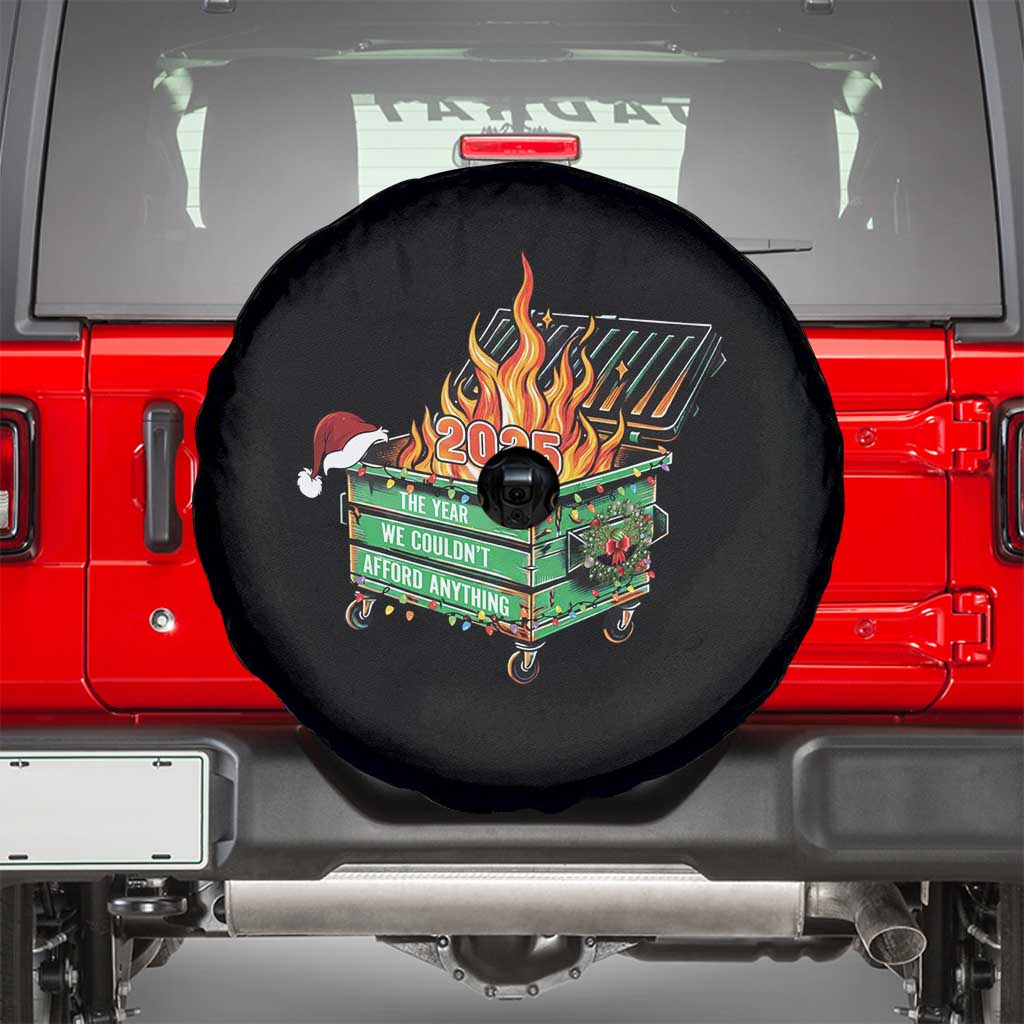 Funny Lil Dumpster Fire 2025 Spare Tire Cover The Year We Couldnt Afford Anything TS11 Black Print Your Wear