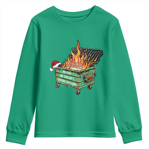 Funny Lil Dumpster Fire 2025 Youth Sweatshirt The Year We Couldnt Afford Anything TS11 Irish Green Print Your Wear