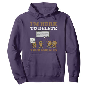 Funny Christmas I Am Here To Delete Your Cookie Hoodie Xmas Gingerbread Lover TS11 Purple Print Your Wear