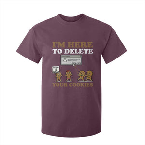 Funny Christmas I Am Here To Delete Your Cookie T Shirt For Kid Xmas Gingerbread Lover TS11 Maroon Print Your Wear