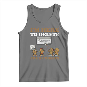 Funny Christmas I Am Here To Delete Your Cookie Tank Top Xmas Gingerbread Lover TS11 Black Heather Print Your Wear
