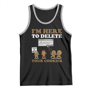 Funny Christmas I Am Here To Delete Your Cookie Tank Top Xmas Gingerbread Lover TS11 Black Athletic Heather Print Your Wear