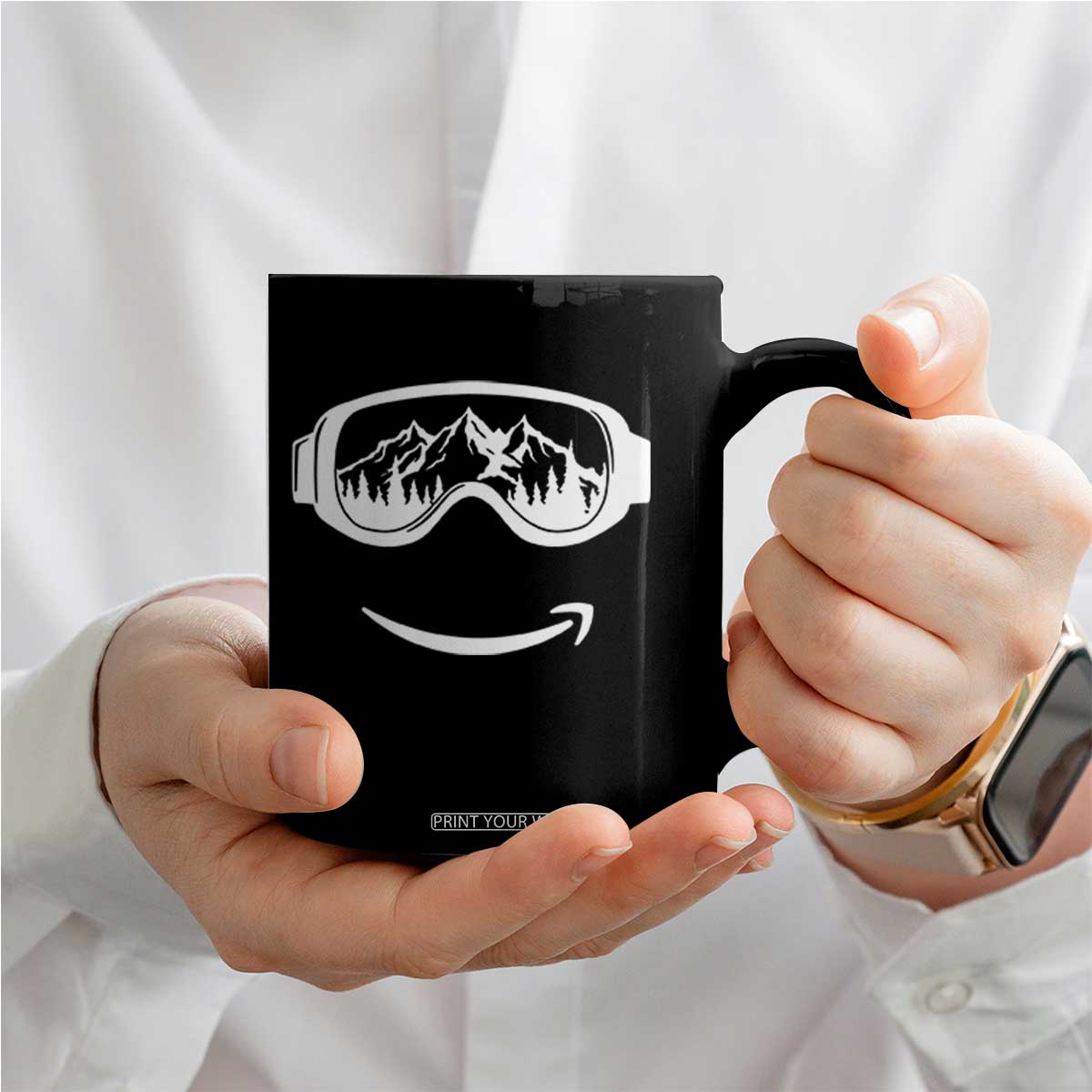 Funny Skiing Snowboard Coffee Mug Snow Goggles Snow Mountain Winter Sport TS11 Print Your Wear