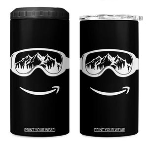Funny Skiing Snowboard 4 in 1 Can Cooler Tumbler Snow Goggles Snow Mountain Winter Sport TS11 One Size: 16 oz Black Print Your Wear