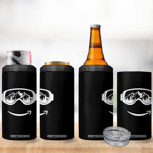 Funny Skiing Snowboard 4 in 1 Can Cooler Tumbler Snow Goggles Snow Mountain Winter Sport TS11 Print Your Wear
