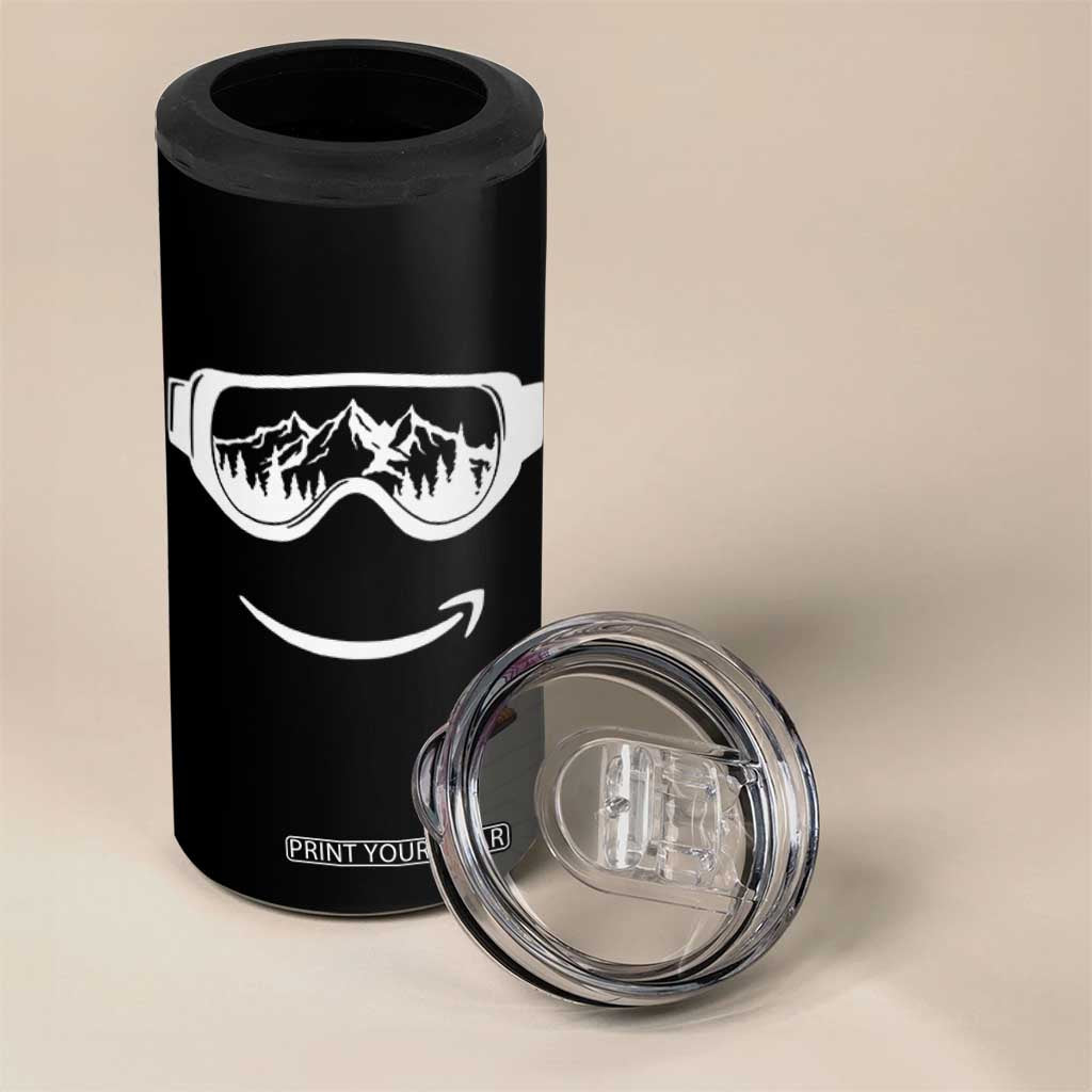 Funny Skiing Snowboard 4 in 1 Can Cooler Tumbler Snow Goggles Snow Mountain Winter Sport TS11 Print Your Wear
