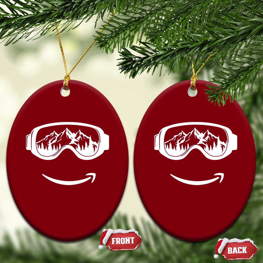 Funny Skiing Snowboard Ceramic Ornament Snow Goggles Snow Mountain Winter Sport TS11 Print Your Wear