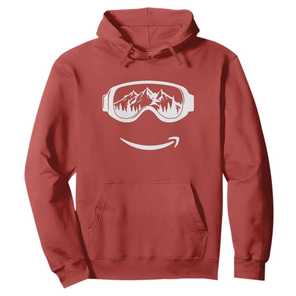Funny Skiing Snowboard Hoodie Snow Goggles Snow Mountain Winter Sport TS11 Red Print Your Wear