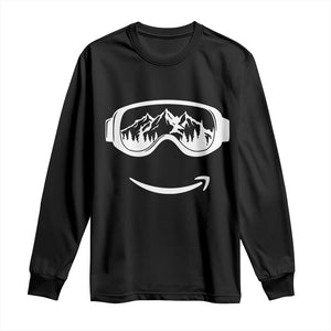 Funny Skiing Snowboard Long Sleeve Shirt Snow Goggles Snow Mountain Winter Sport TS11 Black Print Your Wear