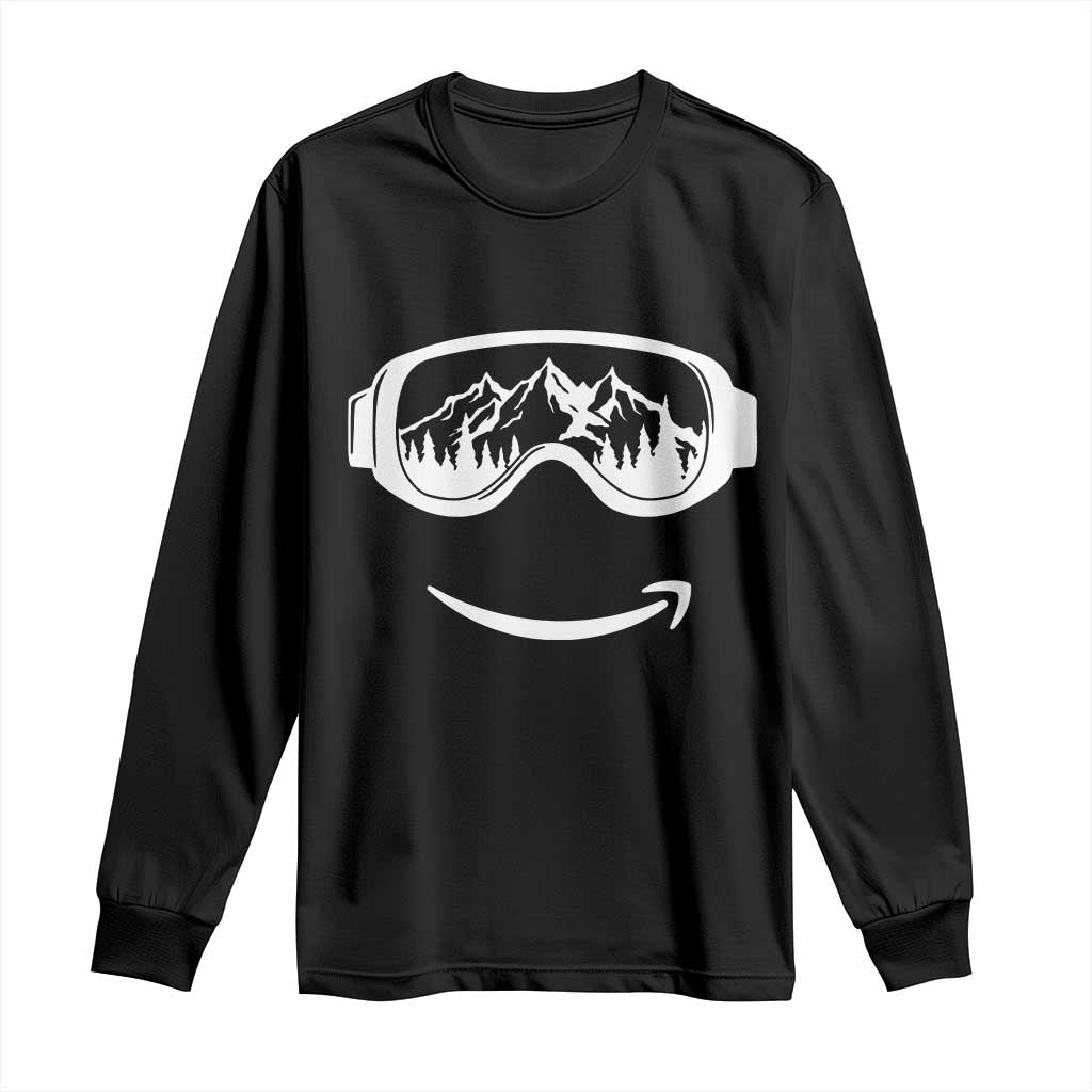 Funny Skiing Snowboard Long Sleeve Shirt Snow Goggles Snow Mountain Winter Sport TS11 Black Print Your Wear
