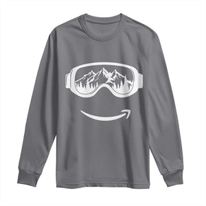 Funny Skiing Snowboard Long Sleeve Shirt Snow Goggles Snow Mountain Winter Sport TS11 Charcoal Print Your Wear
