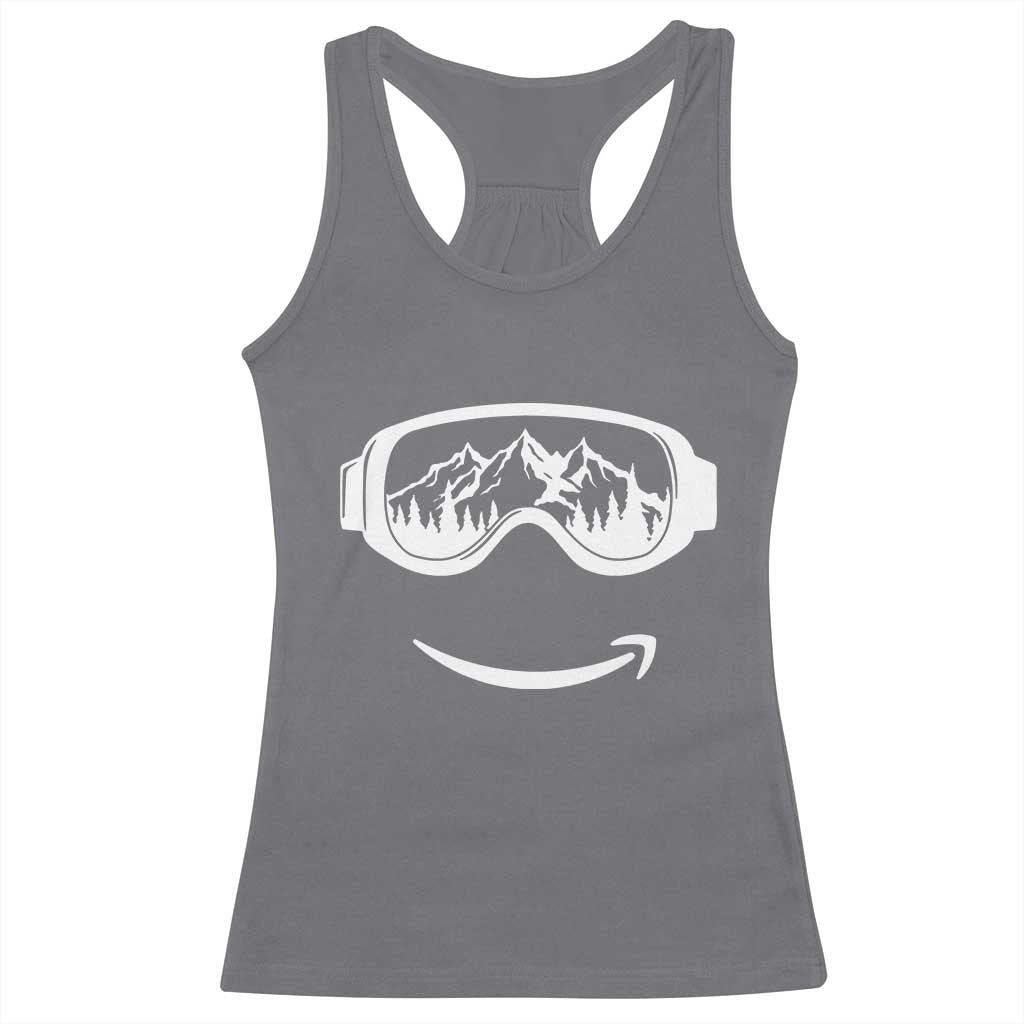 Funny Skiing Snowboard Racerback Tank Top Snow Goggles Snow Mountain Winter Sport TS11 Charcoal Print Your Wear