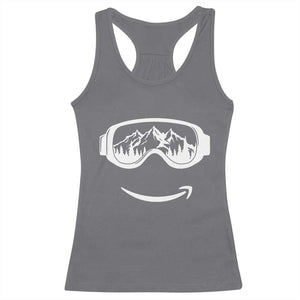 Funny Skiing Snowboard Racerback Tank Top Snow Goggles Snow Mountain Winter Sport TS11 Charcoal Print Your Wear