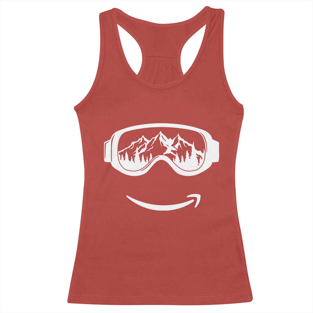 Funny Skiing Snowboard Racerback Tank Top Snow Goggles Snow Mountain Winter Sport TS11 Red Print Your Wear