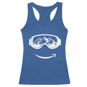 Funny Skiing Snowboard Racerback Tank Top Snow Goggles Snow Mountain Winter Sport TS11 Royal Blue Print Your Wear