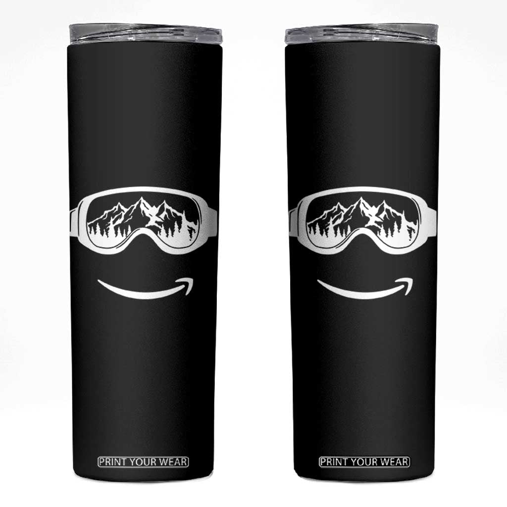 Funny Skiing Snowboard Skinny Tumbler Snow Goggles Snow Mountain Winter Sport TS11 Black Print Your Wear