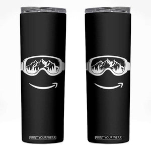 Funny Skiing Snowboard Skinny Tumbler Snow Goggles Snow Mountain Winter Sport TS11 Black Print Your Wear