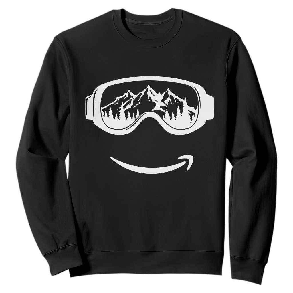 Funny Skiing Snowboard Sweatshirt Snow Goggles Snow Mountain Winter Sport TS11 Black Print Your Wear