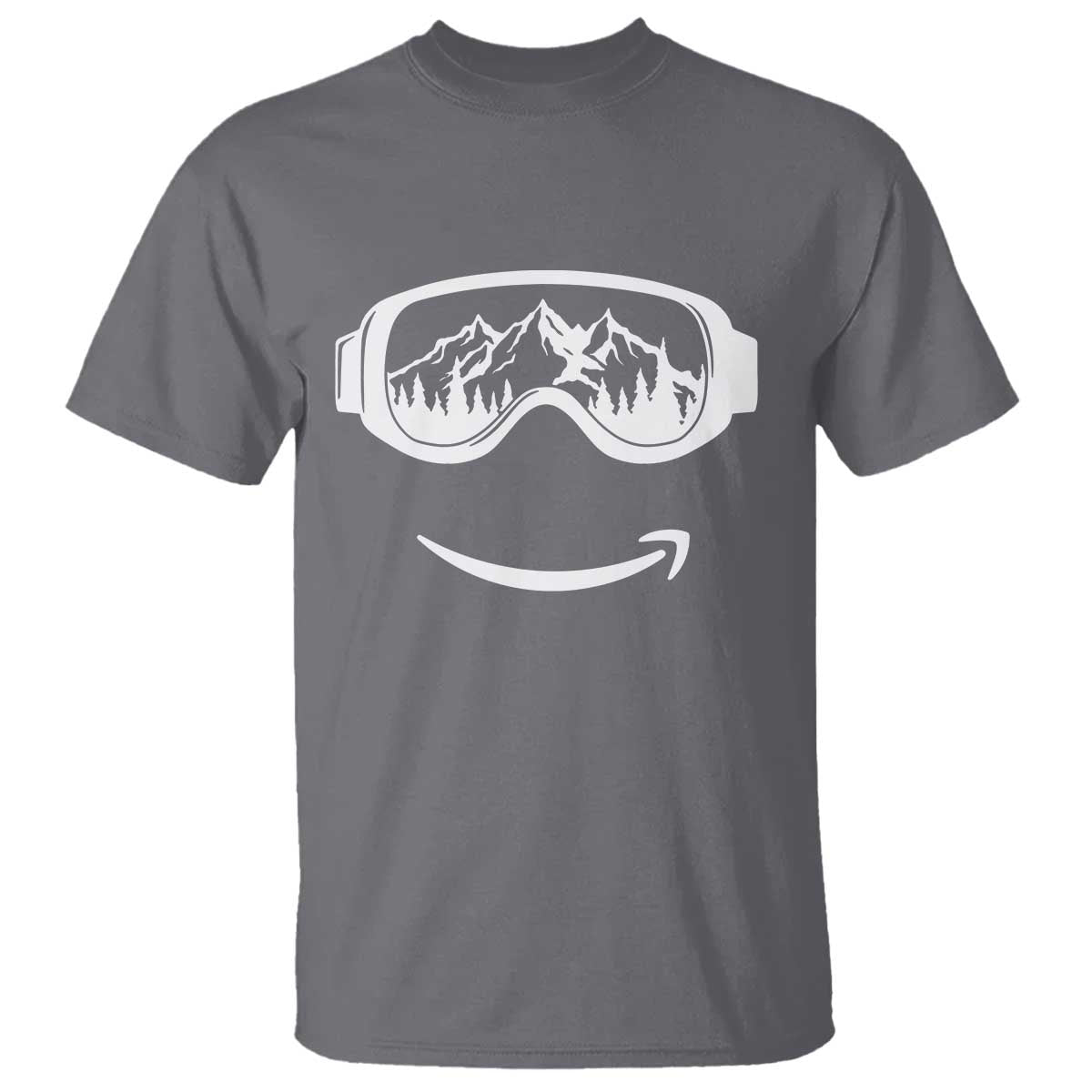 Funny Skiing Snowboard T Shirt Snow Goggles Snow Mountain Winter Sport TS11 Charcoal Print Your Wear