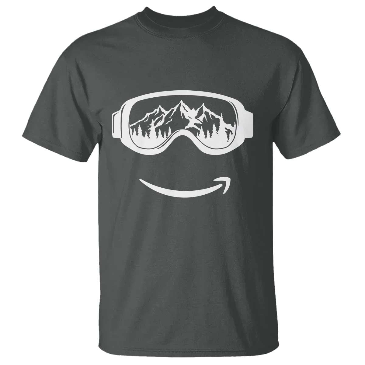 Funny Skiing Snowboard T Shirt Snow Goggles Snow Mountain Winter Sport TS11 Dark Heather Print Your Wear