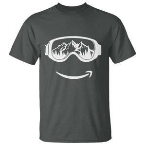 Funny Skiing Snowboard T Shirt Snow Goggles Snow Mountain Winter Sport TS11 Dark Heather Print Your Wear