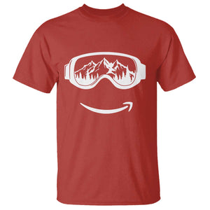 Funny Skiing Snowboard T Shirt Snow Goggles Snow Mountain Winter Sport TS11 Red Print Your Wear